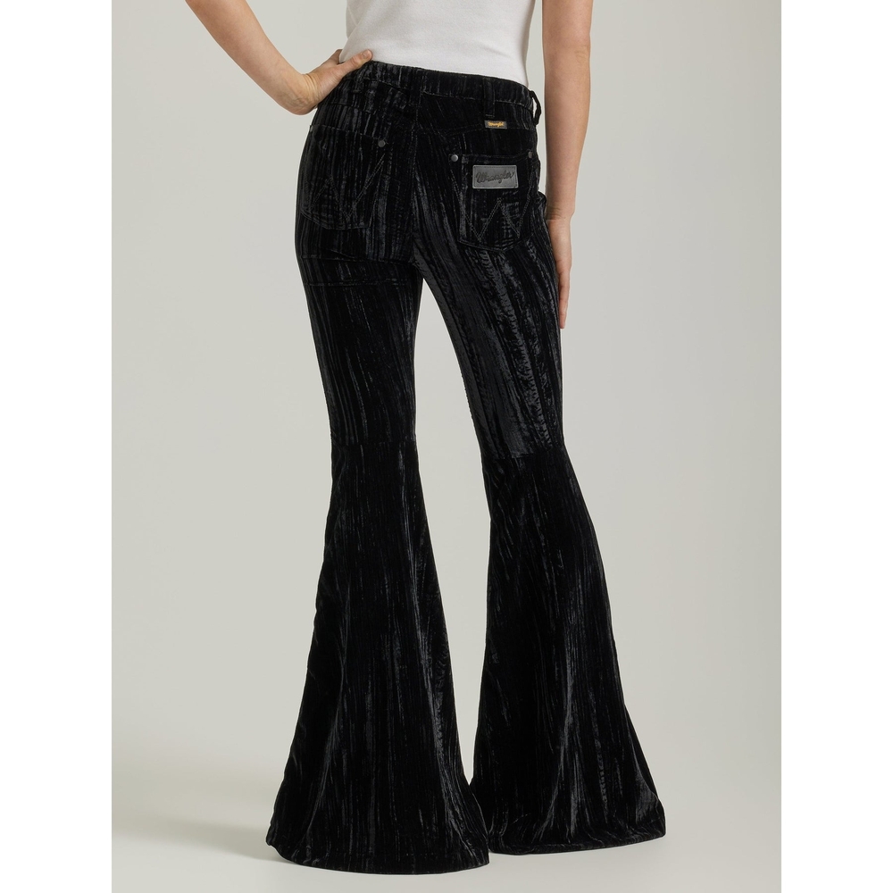 Velvet Flare Pants - Black
